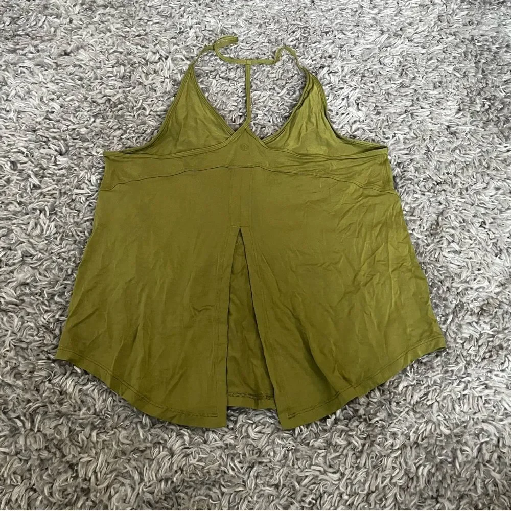 lululemon modal yoga tank bronze green size 6